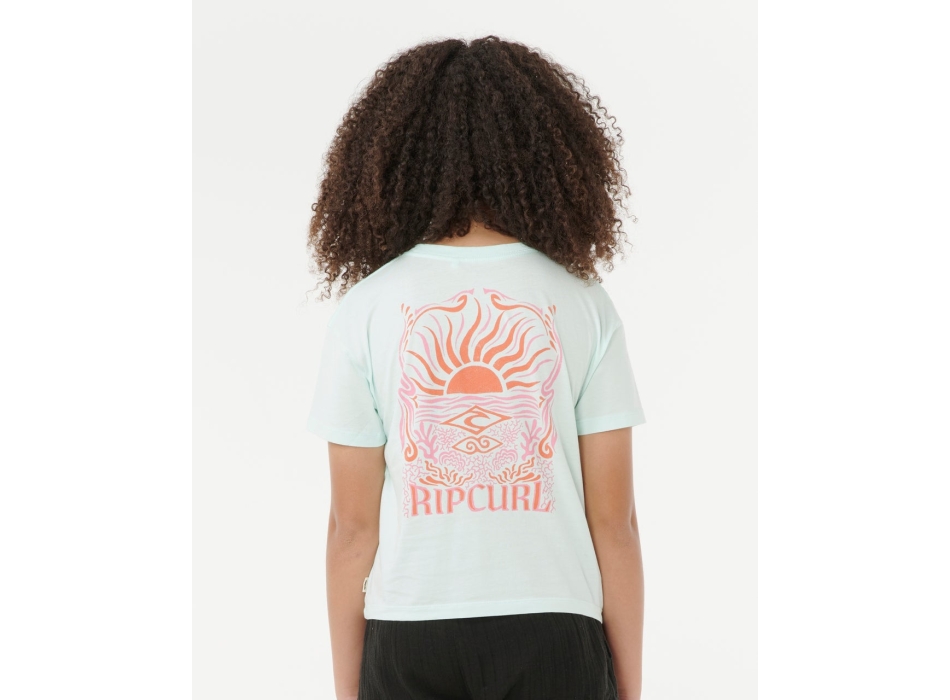 RIP CURL T-SHIRT GIRL SUNRISE CROP MINT