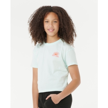 RIP CURL T-SHIRT GIRL SUNRISE CROP MINT