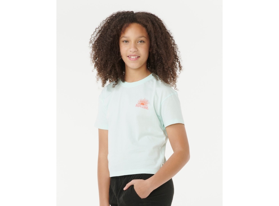 RIP CURL T-SHIRT GIRL SUNRISE CROP MINT