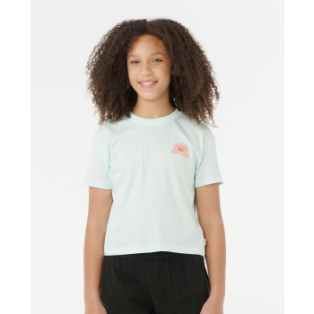 RIP CURL T-SHIRT GIRL SUNRISE CROP MINT