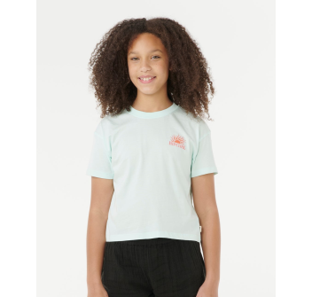 RIP CURL T-SHIRT GIRL SUNRISE CROP MINT