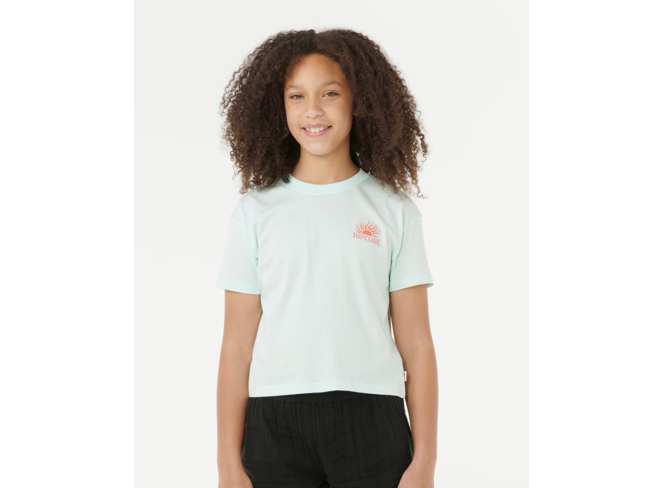 RIP CURL T-SHIRT GIRL SUNRISE CROP MINT