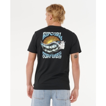 RIP CURL T-SHIRT RAW ENERGY THRASH BLACK