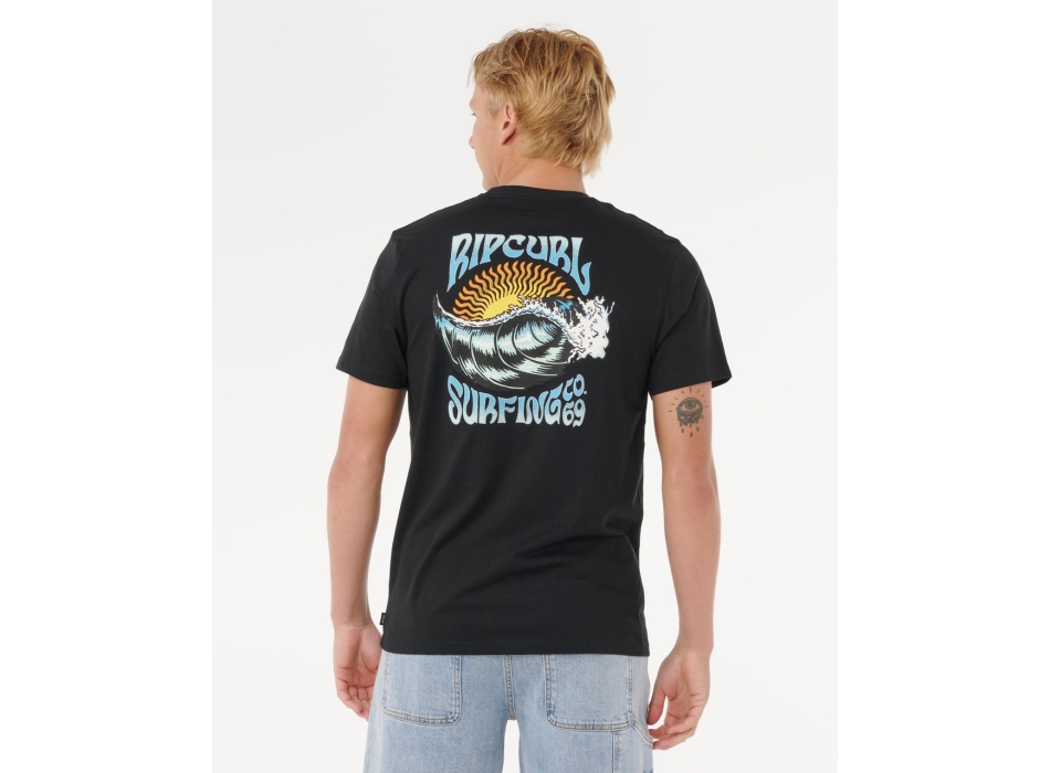 RIP CURL T-SHIRT RAW ENERGY THRASH BLACK