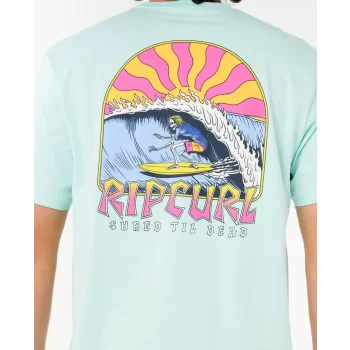 RIP CURL SHRED TIL TEE DARK LIGHT AQUA