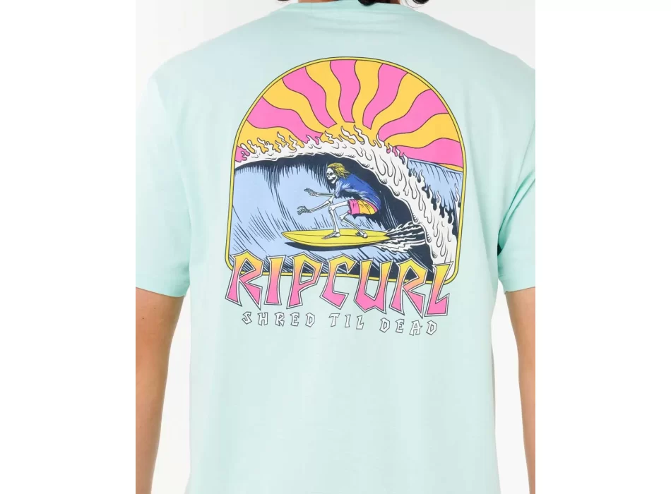 RIP CURL SHRED TIL TEE DARK LIGHT AQUA