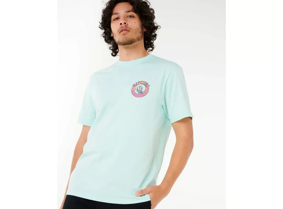 RIP CURL SHRED TIL TEE DARK LIGHT AQUA