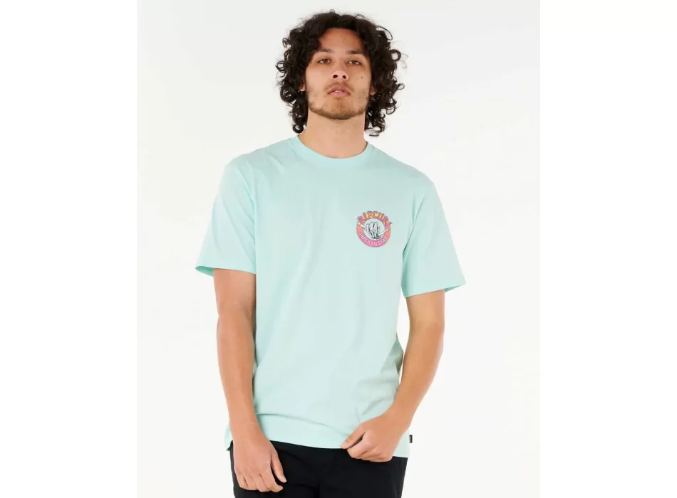 RIP CURL SHRED TIL TEE DARK LIGHT AQUA