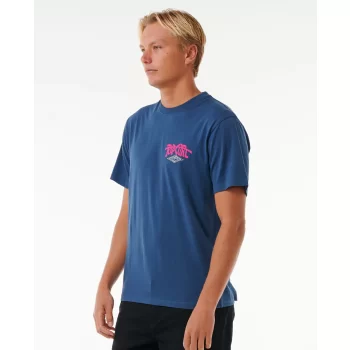 RIP CURL PASSAGE SHORT SLEEVE TEE WASHED NAVY