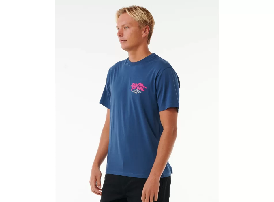 RIP CURL PASSAGE SHORT SLEEVE TEE WASHED NAVY