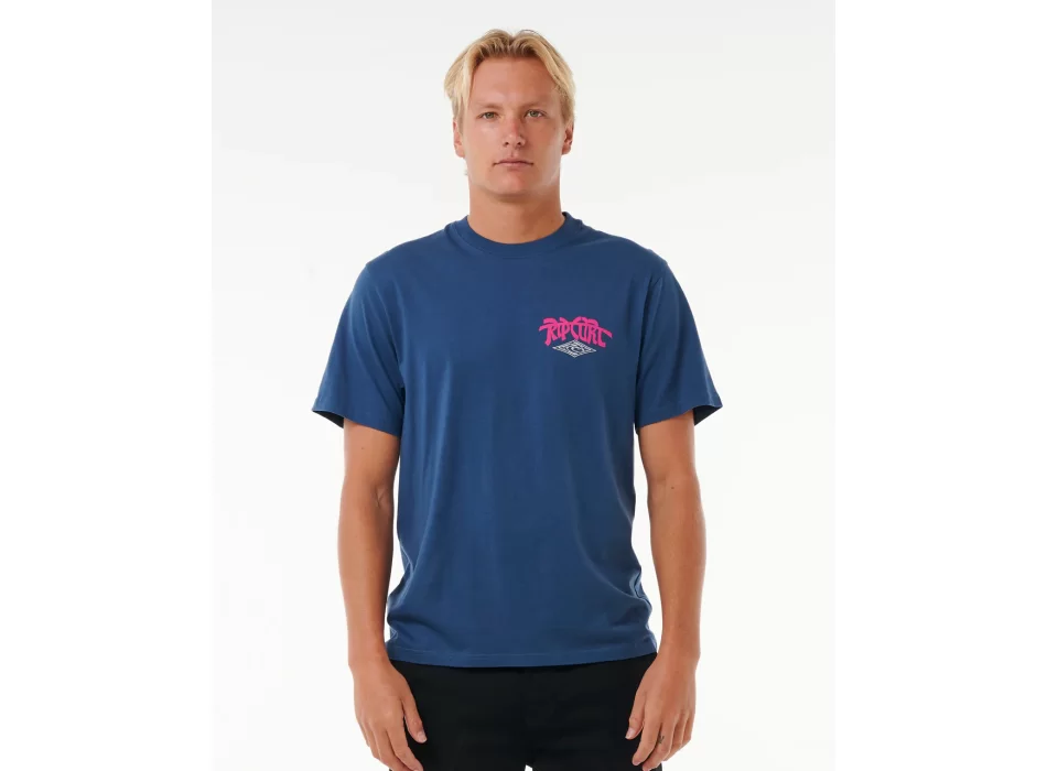RIP CURL PASSAGE SHORT SLEEVE TEE WASHED NAVY