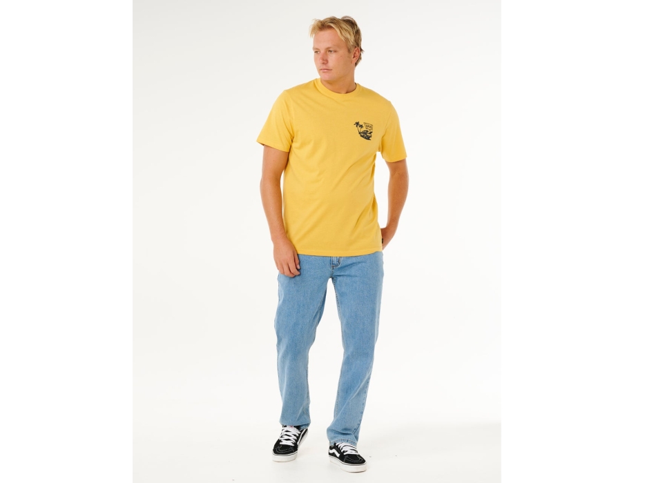 RIP CURL T-SHIRT STREAMLINE CAR RELAXED OCHRE
