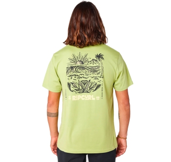 RIP CURL SURF PARADISE F&B SHORT SLEEVE TEE LIGHT KHAKI