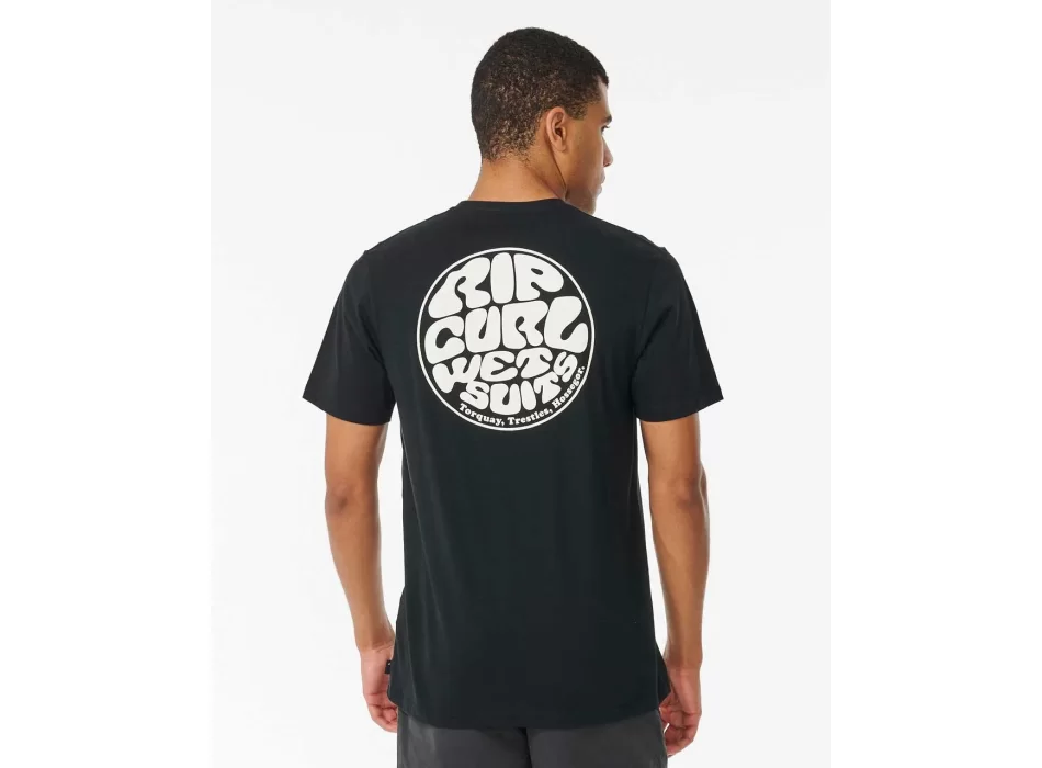 RIP CURL WETSUIT ICON TEE WASHED BLACK
