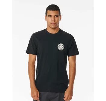 RIP CURL WETSUIT ICON TEE WASHED BLACK