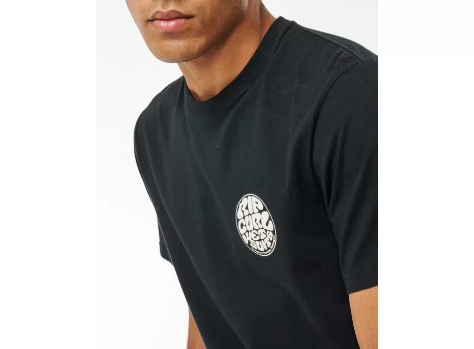 RIP CURL WETSUIT ICON TEE WASHED BLACK