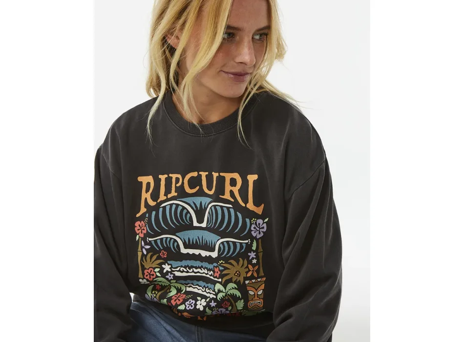 RIP CURL TIKI TROPIC FLEECE WASHED BLACK