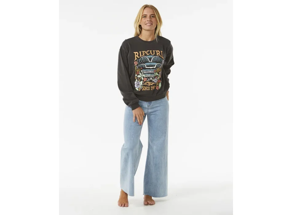 RIP CURL TIKI TROPIC FLEECE WASHED BLACK