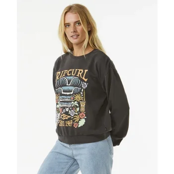 RIP CURL TIKI TROPIC FLEECE WASHED BLACK