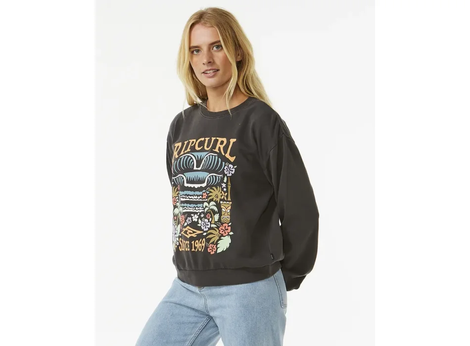 RIP CURL TIKI TROPIC FLEECE WASHED BLACK