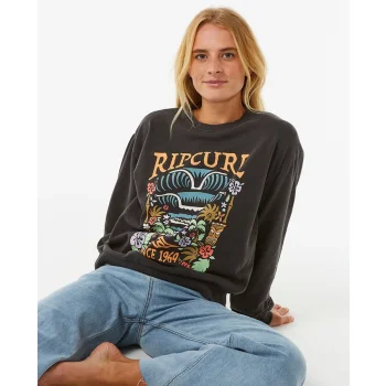 RIP CURL TIKI TROPIC FLEECE WASHED BLACK