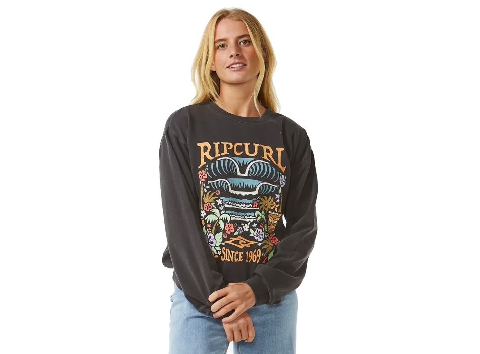 RIP CURL TIKI TROPIC FLEECE WASHED BLACK