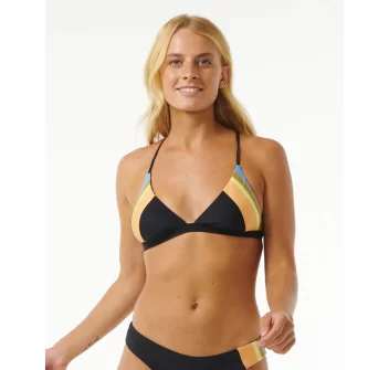 RIP CURL TIDE REVIVAL CROSSBACK TRIANGLE BIKINI TOP BLACK