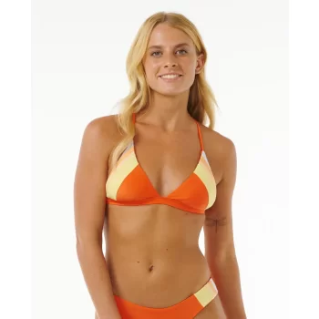 RIP CURL TIDE REVIVAL CROSSBACK TRIANGLE BIKINI TOP BRIGHT RED