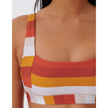 RIP CURL TOP PREMIUM SURF D CUP CROP CINNAMON