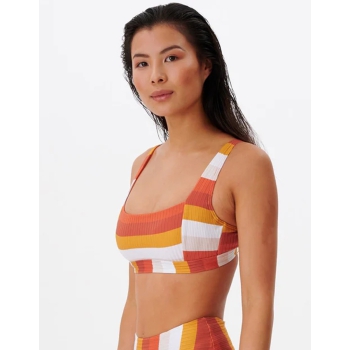 RIP CURL TOP PREMIUM SURF D CUP CROP CINNAMON