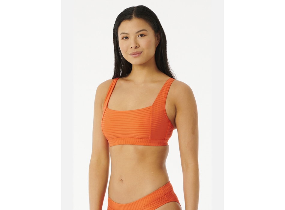 RIP CURL TOP PREMIUM SURF D CUP CROP HOT ORANGE