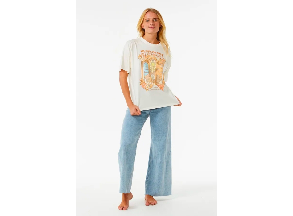 RIP CURL TROPICAL TOUR HERITAGE SHORT SLEEVE TEE BONE