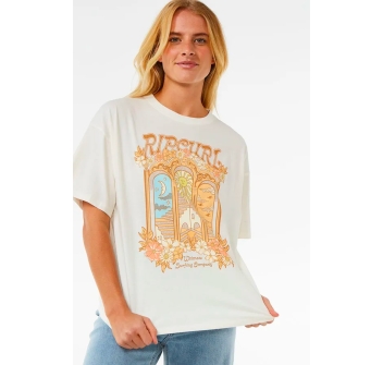 RIP CURL TROPICAL TOUR HERITAGE SHORT SLEEVE TEE BONE