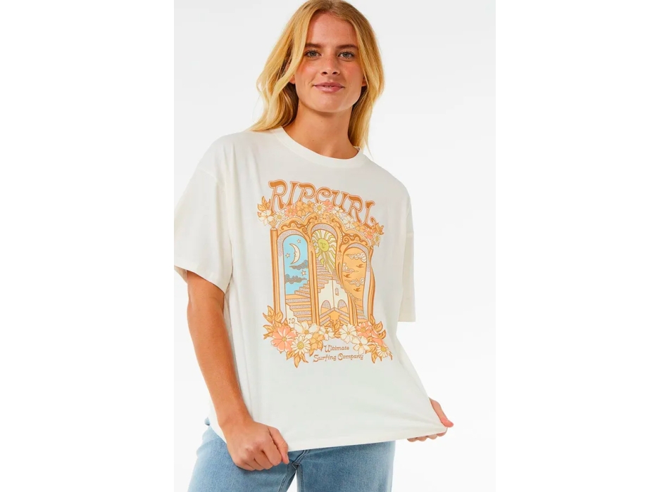 RIP CURL TROPICAL TOUR HERITAGE SHORT SLEEVE TEE BONE