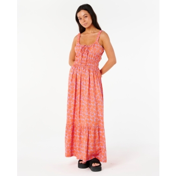 RIP CURL DRESS NEON ISLES MAXI DRESS PINK