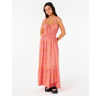 RIP CURL DRESS NEON ISLES MAXI DRESS PINK