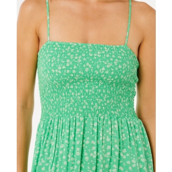RIP CURL DRESS SURF SIDE SHIRRED LIGHT GREEN