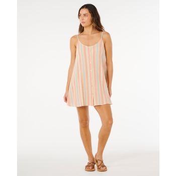 RIP CURL DRESS SURF SIDE SHIRRED LIGHT GREEN