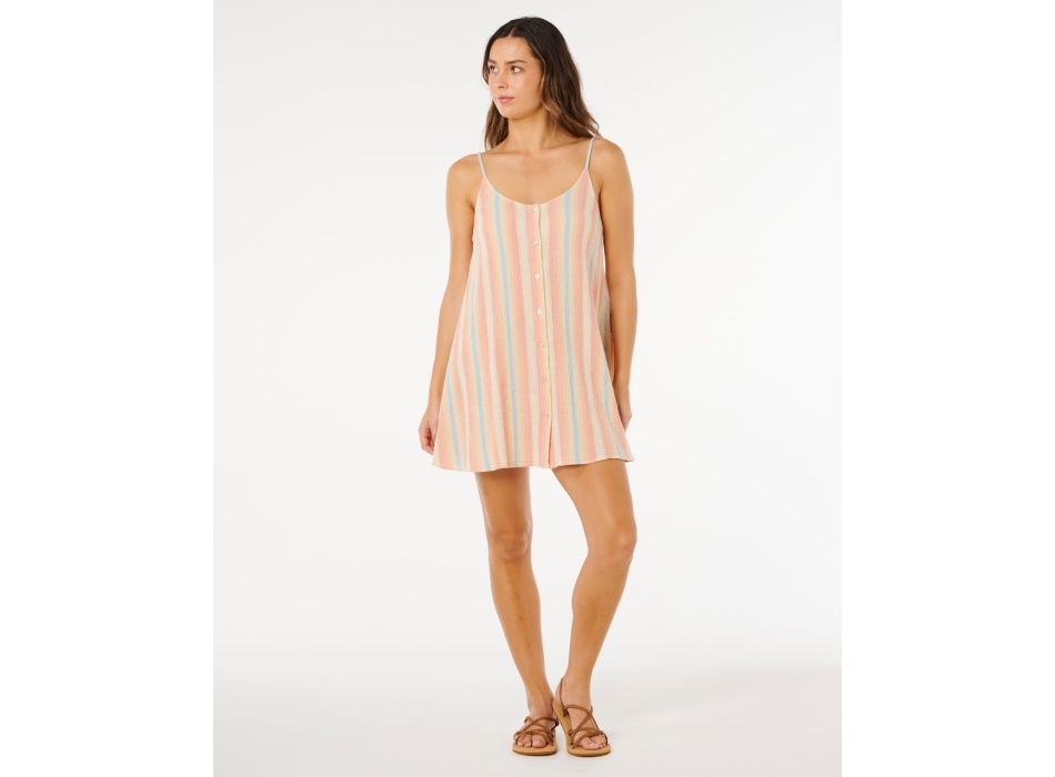 RIP CURL DRESS SURF SIDE SHIRRED LIGHT GREEN