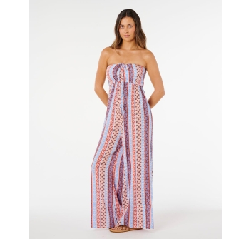 RIP CURL VENTURA SHIRRED JUMPSUIT MULTICOLOR
