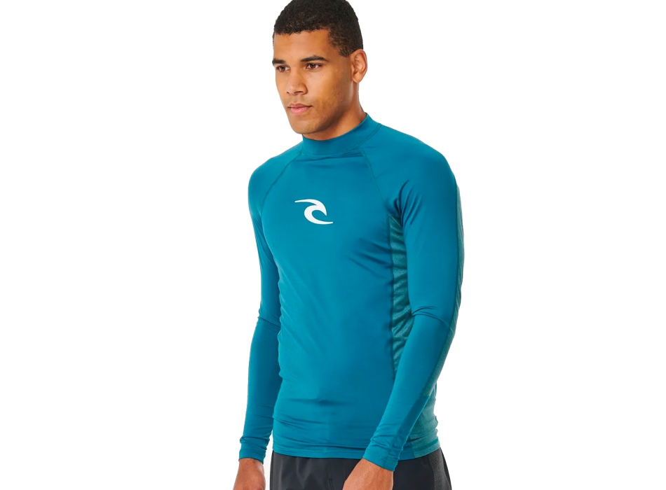 RIP CURL WAVES UV LONG SLEEVE RASH VEST DEEP BLUE