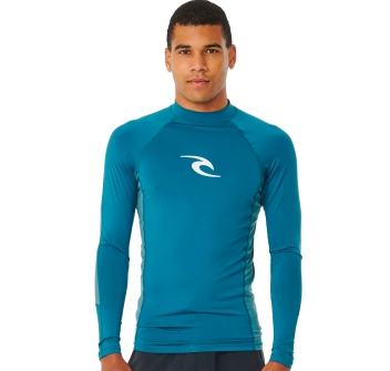 RIP CURL WAVES UV LONG SLEEVE RASH VEST DEEP BLUE