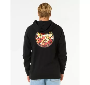 RIP CURL WETTIE PASSAGE ZIP THROUGH HOOD BLACK