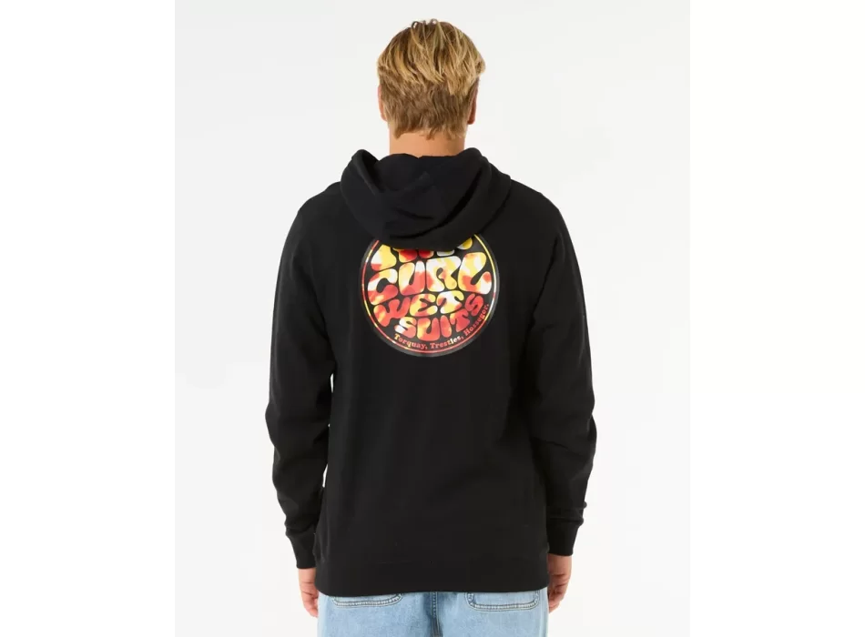 RIP CURL WETTIE PASSAGE ZIP THROUGH HOOD BLACK