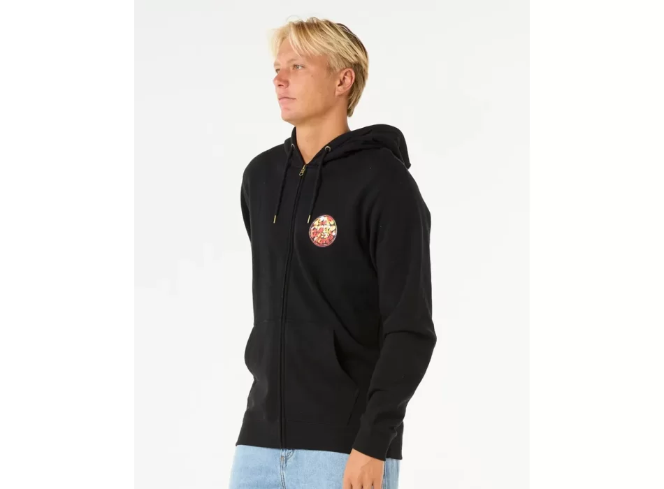 RIP CURL WETTIE PASSAGE ZIP THROUGH HOOD BLACK