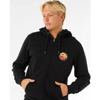 RIP CURL WETTIE PASSAGE ZIP THROUGH HOOD BLACK