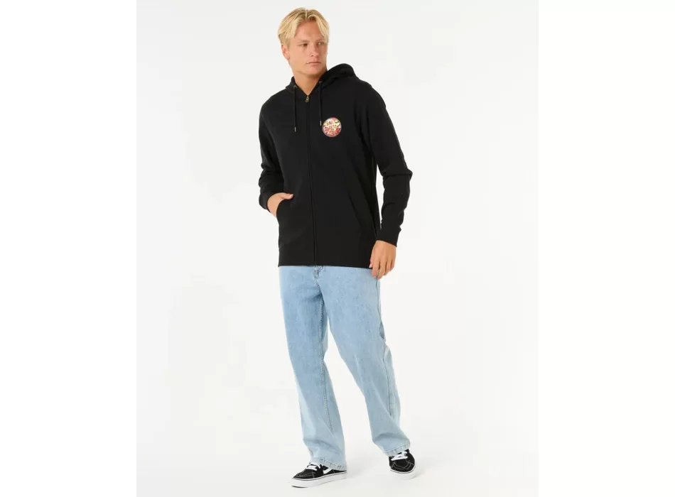 RIP CURL WETTIE PASSAGE ZIP THROUGH HOOD BLACK