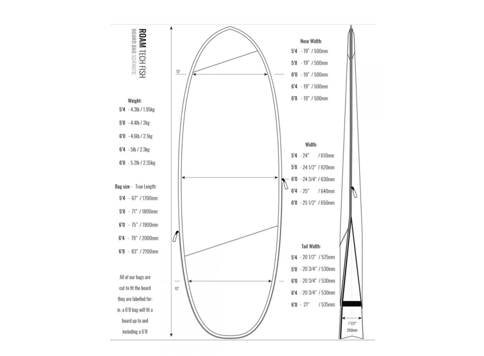 ROAM 6'4" TECH BAG HYBRID FISH