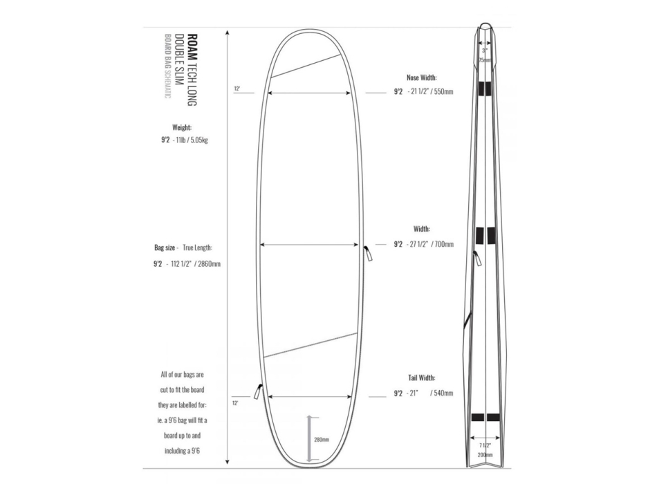 ROAM 9'2" TECH BAG DOUBLE LONGBOARD