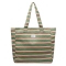 ROXY ANTI BAD VIBES LARGE TOTE BAG OIL GREEN SAY IT WITH STRIPES